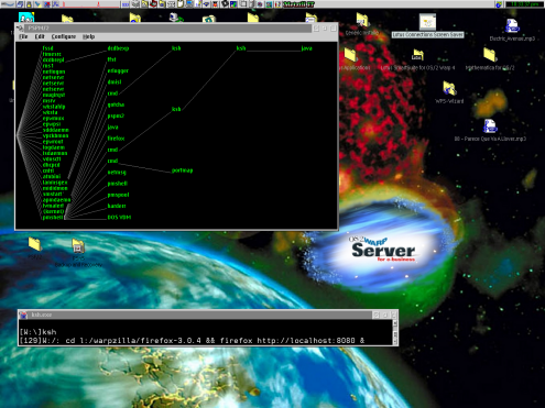 Starting a browser pointing to localhost WASCE default port 8080.