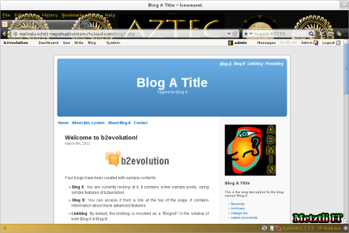 Typical b2evolution Blog/CMS: default sample blog