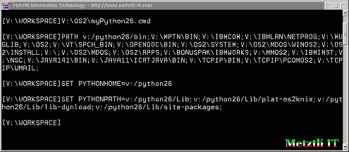 Activating myPython26.cmd by default echoes OS/2 environment variables settings