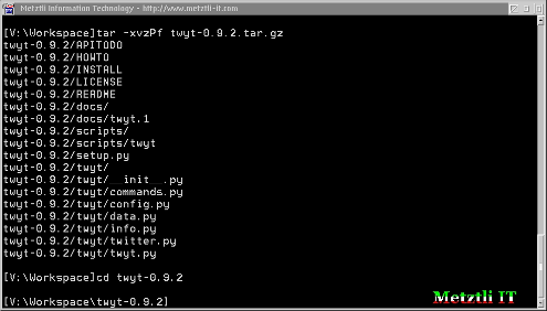 Extract the compressed TAR archive and change to Twyt directory