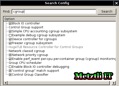 make xconfig: search cgroup