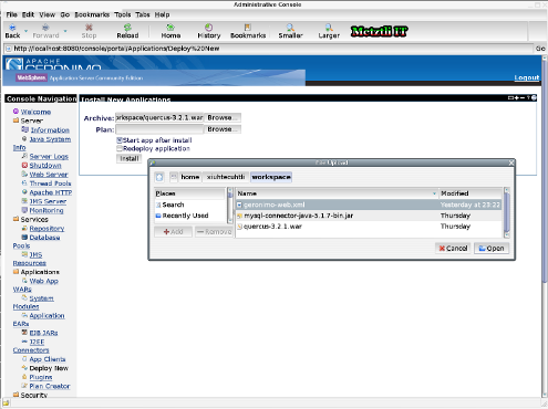 WASCE / Geronimo Admin console: Install New Applications with geronimo-web.xml