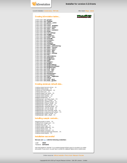 WASCE / Geronimo: Successful Installation! - b2evo 3.x-beta on Caucho's Quercus.