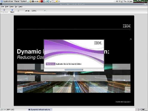 IBM WebSphere Application Server CE splash install screen.