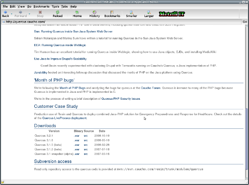 Caucho's Quercus PHP module/servlet download area.