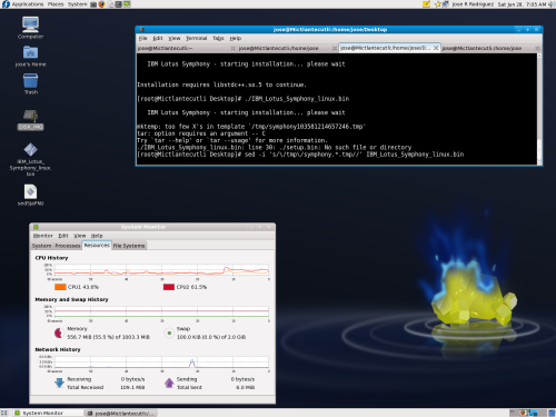 sed modifying IBM Lotus Symphony binary