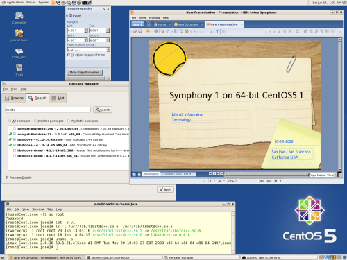 IBM Lotus Symphony 1 on 64-bit CentOS 5.1