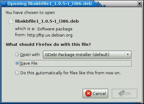 Save the package to a location in your file system.