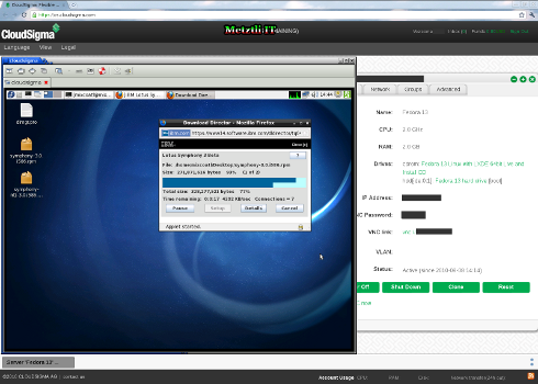 IBM Download Director downloading Lotus Symphony 3 beta 3 to Fedora 13 Desktop