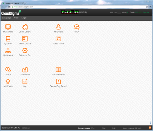 Cloud Sigma Web Desktop with self service cloud enabler objects