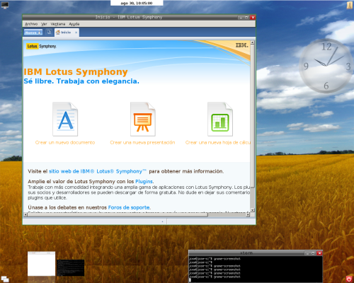 IBM Lotus Symphony initial Home page tab.