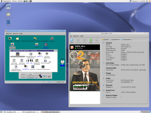 OS/2 Warp 3 server advanced in Sun MicroSystems VirtualBox