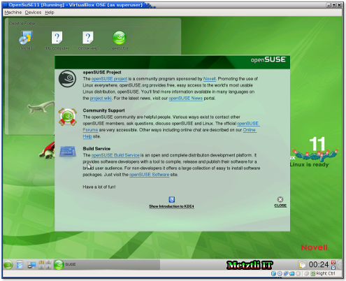 OpenSuSE Project initial splash screen