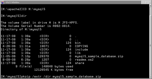 Extracting MySQL sample database before using MySQL.