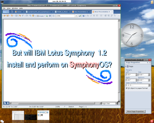 Will IBM Lotus Symphony 1.2 install into GNU/Linux SymphonyOS?