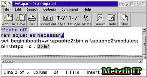 Mark-to-dit OS/2 Apache start up file