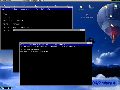 OS/2: we then start an Apache httpd daemon instance