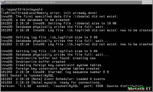 Once the MySQL data has been extracted, mysqld is instantiated