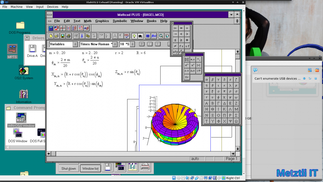 Mathcad PLUS 6.0 Professional under OS/2 Warp Connect with WinOS2