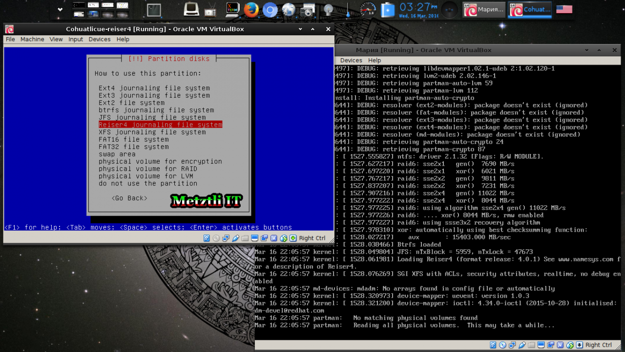 Мария: Reiser4 SFRN 4.0.1 Partitioning From Reiser4-enabled Debian-Installer (d-i) Menu