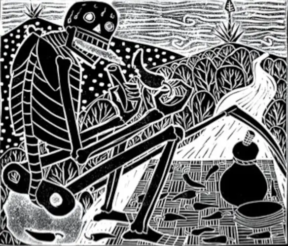 Chilchonamacac ≈ Chilchotl vendor ~ Miccailhuitl Feast of the Dead art