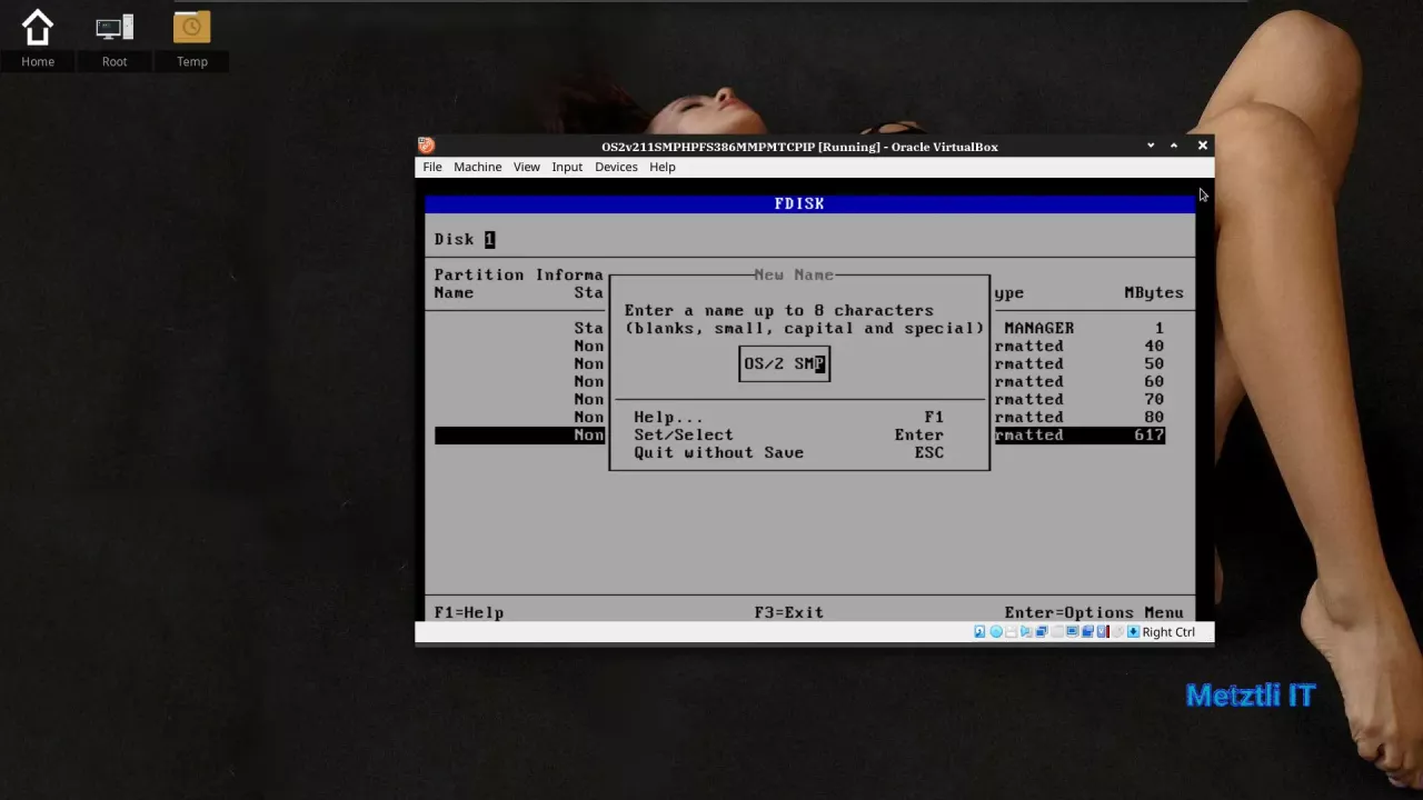 New Name for installable partition is OS/2 SMP