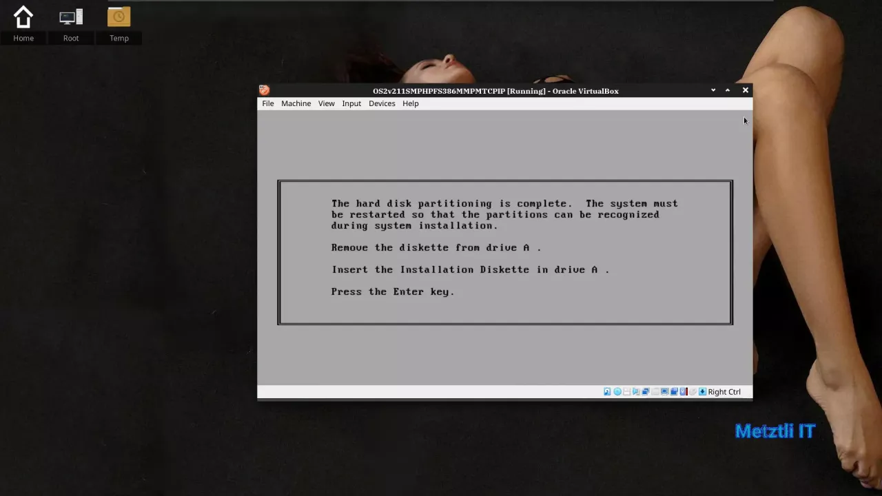 Hard disk partitioning is complete