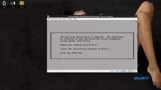 Hard disk partitioning is complete
