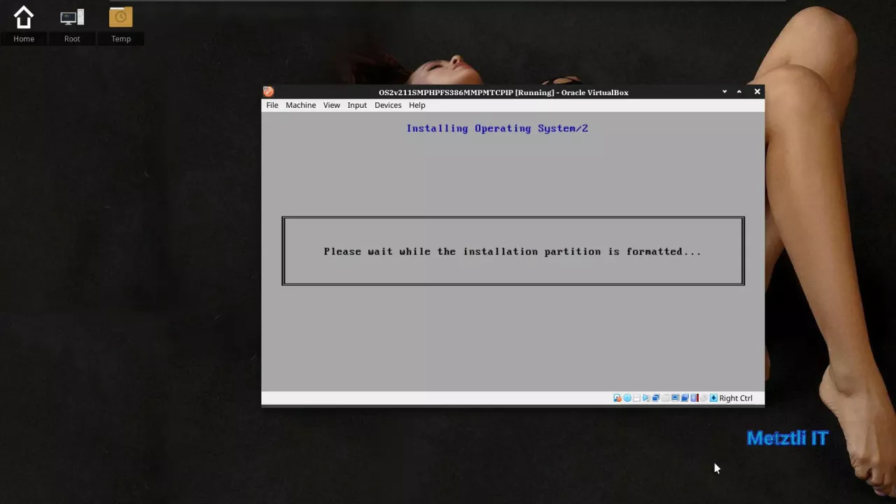 installation partition is being formatted