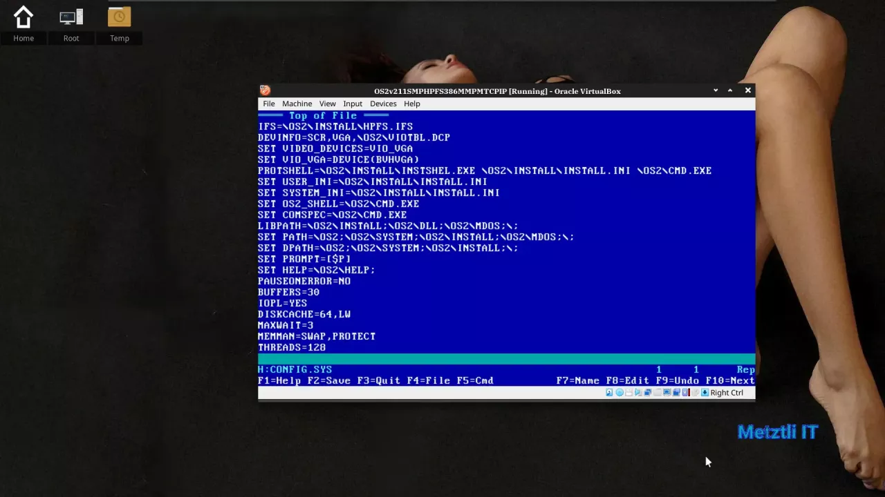 TEDIT displaying CONFIG.SYS