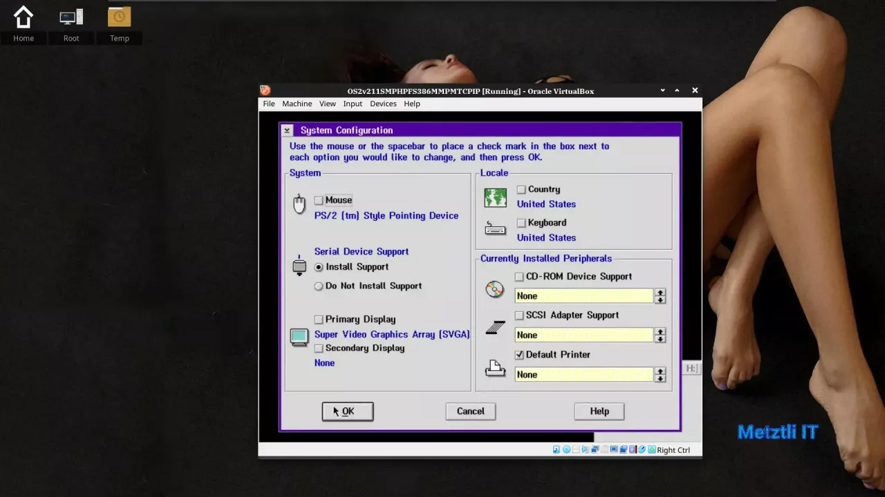 OS/2 System Configuration dialog