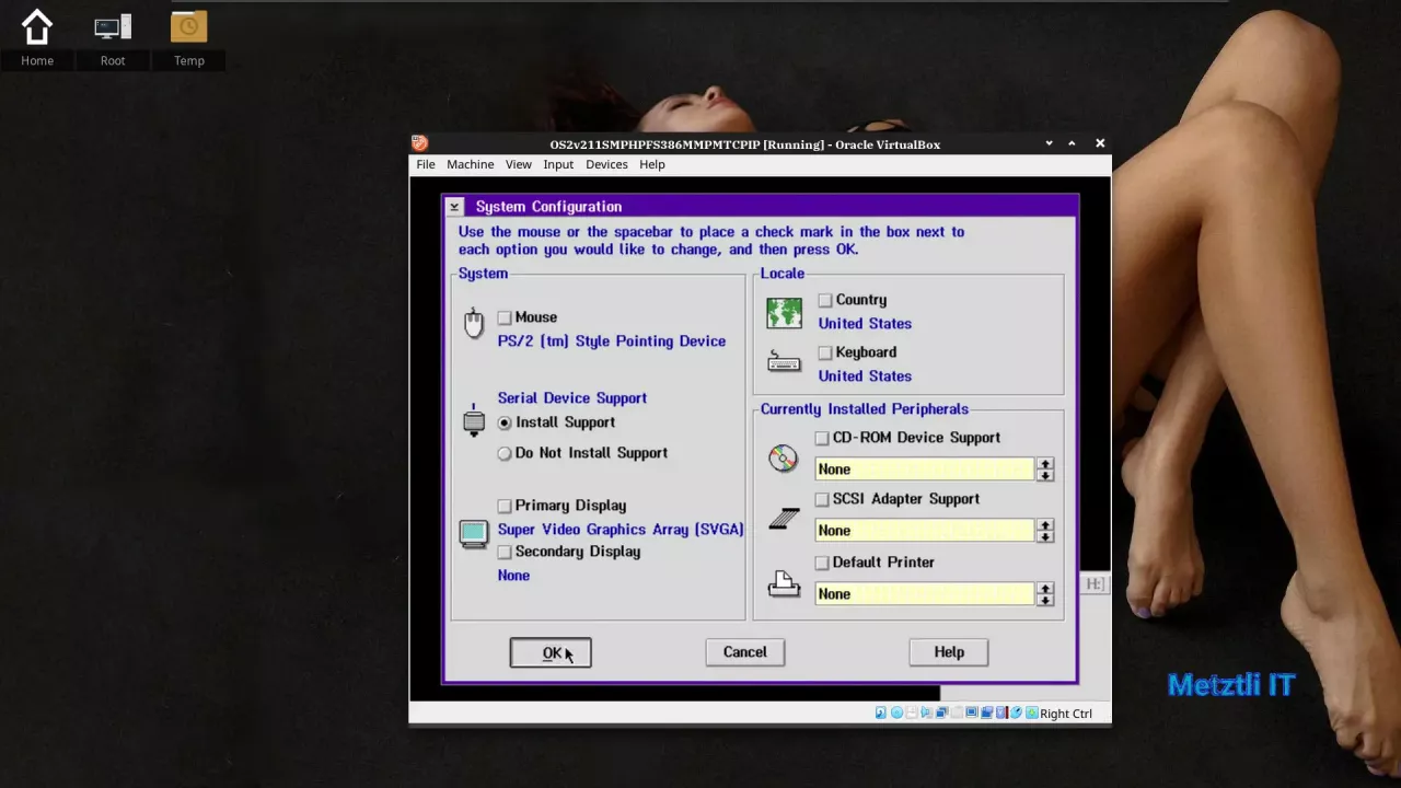 OS/2 System Configuration defaults
