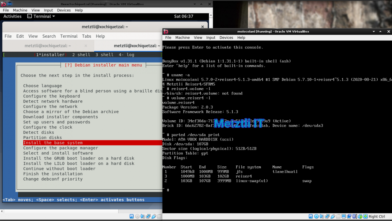 Reiser5 Moiocoiani: Metztli Reiser4, Software Framework Release Number (SFRN) 5.1.3 Debian installer